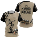 Polo Pétanque Personnalisé Noir et Sable - Cadeau Bouliste - T-Shirt Femme