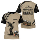 Polo Pétanque Personnalisé Noir et Sable - Cadeau Bouliste - T-Shirt Homme