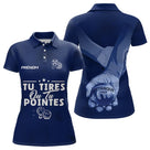 Polo Pétanque Personnalisé Prénom - Bleu Marine Tu Tires - Polo Femme