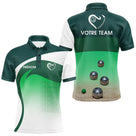 Polo Pétanque Personnalisé Prénom - Bouliste Vert Dégradé - Polo Homme