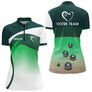 Polo Pétanque Personnalisé Prénom - Bouliste Vert Dégradé - Polo Zippé Femme