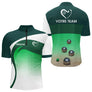 Polo Pétanque Personnalisé Prénom - Bouliste Vert Dégradé - Polo Zippé Homme 