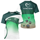 Polo Pétanque Personnalisé Prénom - Bouliste Vert Dégradé - T-Shirt Homme