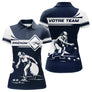 Polo Pétanque Personnalisé Prénom - Design Bleu & Blanc - Polo Femme