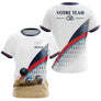 Polo Pétanque Personnalisé Prénom & Équipe - Bleu Blanc - T-Shirt Femme