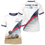 Polo Pétanque Personnalisé Prénom & Équipe - Bleu Blanc - T-Shirt Homme