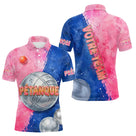 Polo Pétanque Personnalisé – Rose & Bleu Aquarelle - Polo Homme