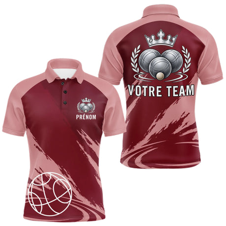 Polo Pétanque Personnalisé Rouge - Idée Cadeau Boulistes - Polo Homme