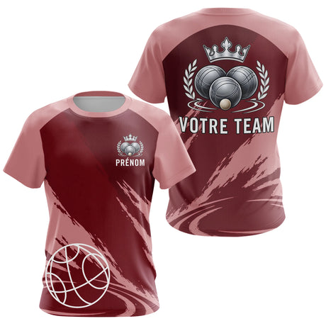 Polo Pétanque Personnalisé Rouge - Idée Cadeau Boulistes - T-Shirt Femme