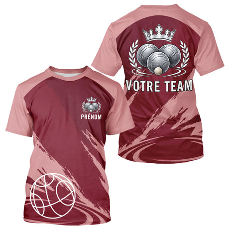 Polo Pétanque Personnalisé Rouge - Idée Cadeau Boulistes - T-Shirt Homme
