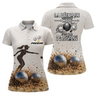Polo Pétanque Personnalisé Sable – Passion Bouliste Beige & Gris - Polo Femme