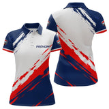 Polo Pétanque Personnalisé Tricolore - Blanc Bleu Rouge Design - Polo Femme