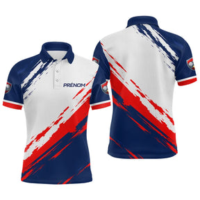 Polo Pétanque Personnalisé Tricolore - Blanc Bleu Rouge Design - Polo Homme