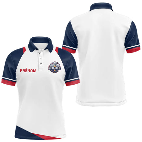 Polo Pétanque Personnalisé Tricolore - Bleu Blanc Rouge Boules - Polo Homme