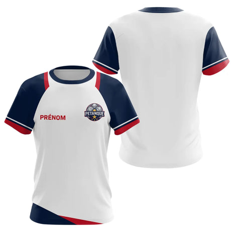 Polo Pétanque Personnalisé Tricolore - Bleu Blanc Rouge Boules - T-Shirt Femme