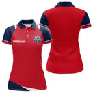 Polo Pétanque Personnalisé Tricolore - Bleu Rouge Boules - Polo Femme