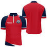 Polo Pétanque Personnalisé Tricolore - Bleu Rouge Boules - Polo Zippé Homme