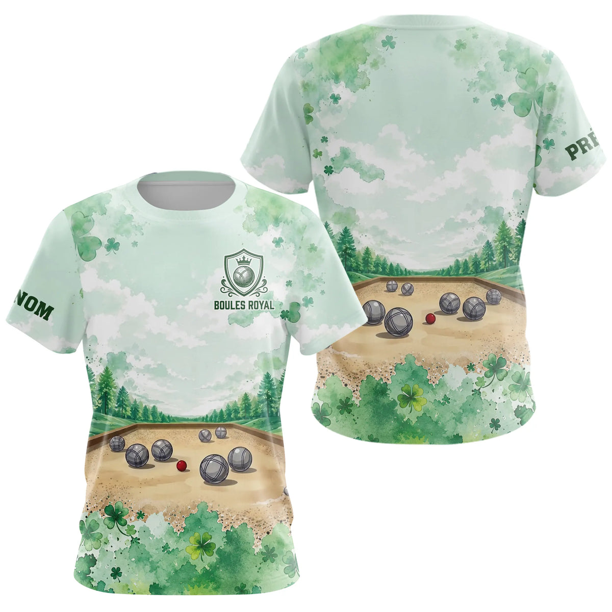 Polo Pétanque Personnalisé Vert Trèfle - Boules Royal Femme Homme - T-Shirt Femme