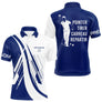 Polo Pétanque Pointer Tirer Carreau - Bleu Blanc & Inscription - Polo Homme