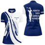 Polo Pétanque Pointer Tirer Carreau - Bleu Blanc & Inscription - Polo Zippé Femme