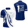 Polo Pétanque Pointer Tirer Carreau - Bleu Blanc & Inscription - Polo Zippé Homme
