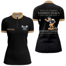 Polo Pétanque Premium Noir Doré – Style Vrais Champions - Polo Zippé Femme