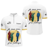 Polo Pétanque Rétro Personnalisable - Blanc Homme Femme - Polo Zippé Homme