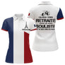 Polo Pétanque Retraité Personnalisé - Drapeau Français Couleurs - Polo Femme