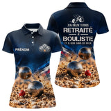 Polo Pétanque Retraité Personnalisé Bleu - J'ai Bouliste - Polo Femme