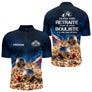 Polo Pétanque Retraité Personnalisé Bleu - J'ai Bouliste - Polo Zippé Homme