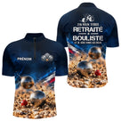 Polo Pétanque Retraité Personnalisé Bleu - J'ai Bouliste - Polo Zippé Homme