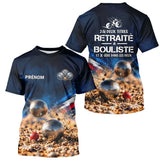 Polo Pétanque Retraité Personnalisé Bleu - J'ai Bouliste - T-Shirt Homme
