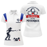 Polo Pétanque Retraite Blanc Tricolore - Homme Femme Personnalisé - Polo Femme