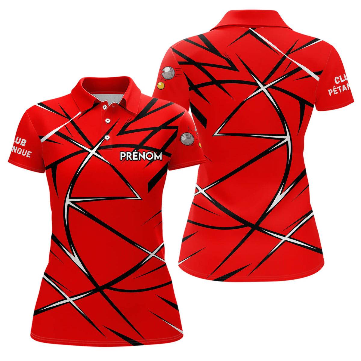 Polo Pétanque Rouge Personnalisé - Boutique Homme Femme - Polo Homme