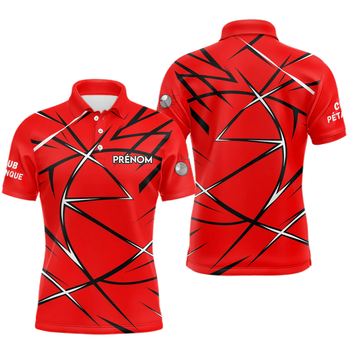 Polo Pétanque Rouge Personnalisé - Boutique Homme Femme - Polo Homme