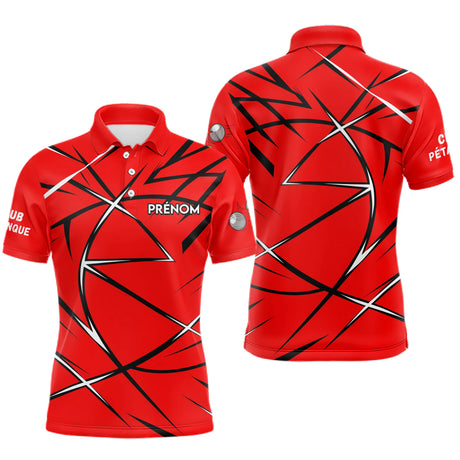 Polo Pétanque Rouge Personnalisé - Boutique Homme Femme - Polo Homme