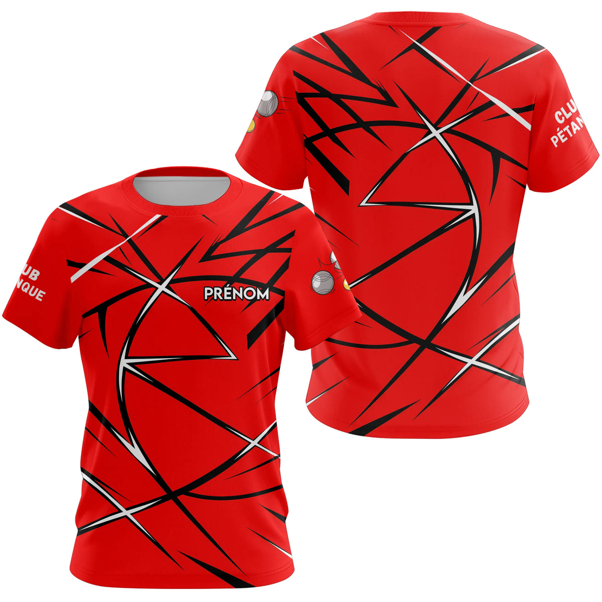 Polo Pétanque Rouge Personnalisé - Boutique Homme Femme - T-Shirt Femme