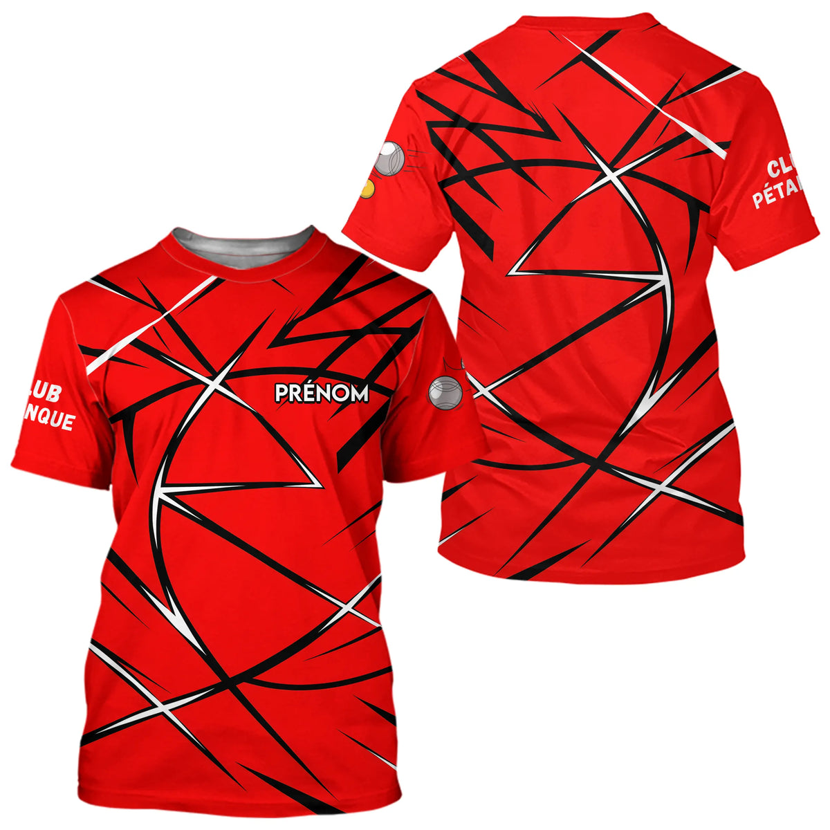 Polo Pétanque Rouge Personnalisé - Boutique Homme Femme - T-Shirt Homme