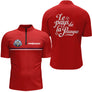 Polo Pétanque Rouge Personnalisé - Le Pays De La Boules - Polo Zippé Homme