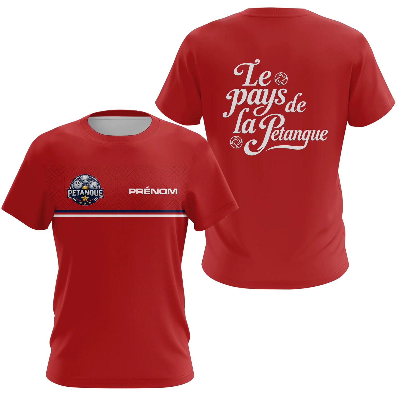 Polo Pétanque Rouge Personnalisé - Le Pays De La Boules - T-Shirt Femme