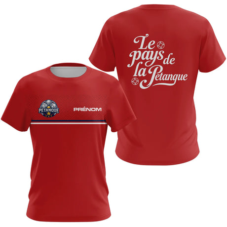 Polo Pétanque Rouge Personnalisé - Le Pays De La Boules - T-Shirt Femme