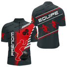 Polo Pétanque Rouge et Noir - Style Équipe Homme Femme - Polo Zippé Homme