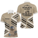 Polo Pétanque Sable Beige Personnalisé - Bouliste Un Jour - Polo Homme
