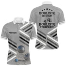 Polo Pétanque Sable Gris Personnalisé - Bouliste Un Jour - Polo Homme