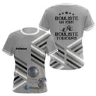 Polo Pétanque Sable Gris Personnalisé - Bouliste Un Jour - T-Shirt Femme
