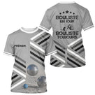 Polo Pétanque Sable Gris Personnalisé - Bouliste Un Jour - T-Shirt Homme