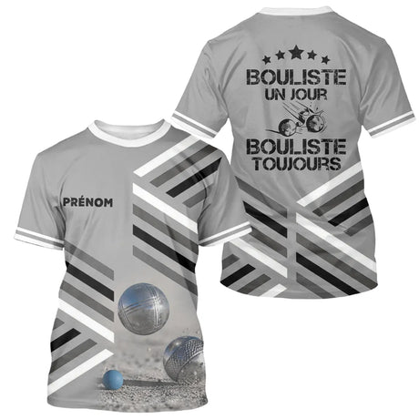 Polo Pétanque Sable Gris Personnalisé - Bouliste Un Jour - T-Shirt Homme