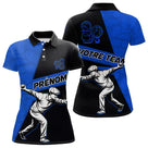 Polo Pétanque Sport Bleu Noir - Joueur Nom & Équipe - Polo Femme