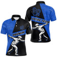 Polo Pétanque Sport Bleu Noir - Joueur Nom & Équipe - Polo Homme