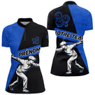 Polo Pétanque Sport Bleu Noir - Joueur Nom & Équipe - Polo Zippé Femme